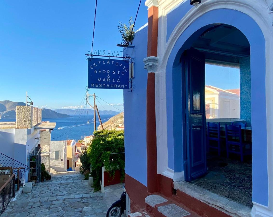 Vila Little Blue In Chorio, Symi Exteriér fotografie
